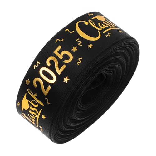 HEALEEP Abschlussband Abschlussfeier Band Pastellfarbene Abschluss Leis Basteln Leuchtendes Farbband Exquisites Geschenkband Schwarzes Polyester von HEALEEP