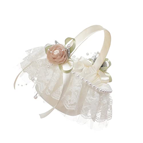 HEALEEP Eleganter Hochzeits Blumenkorb für Blumenmädchen Handgefertigt mit Perlen und Spitzen Weiß Stilvolle Streukörbchen für Romantische Hochzeitszeremonien und Partydekoration HEALEEP Eleganter Hochzeits Blumenkorb für Blumenmädchen Handgefertigt mit Perlen und Spitzen Weiß Stilvolle Streukörbchen für Romantische Hochzeitszeremonien und Partydekoration von HEALEEP