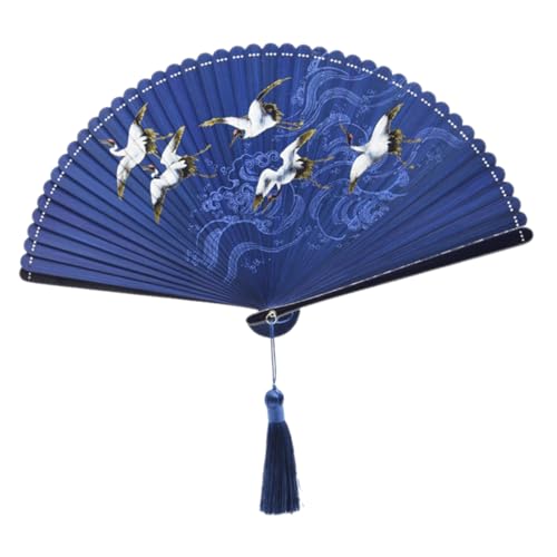 HEALEEP Faltbarer Handfächer im Klassischen Chinesischen Stil Antiker Tanzfächer Handgefertigt Leicht für Hochzeiten Partys und Heimdekoration mit Quaste und Einzigartigem Design von HEALEEP