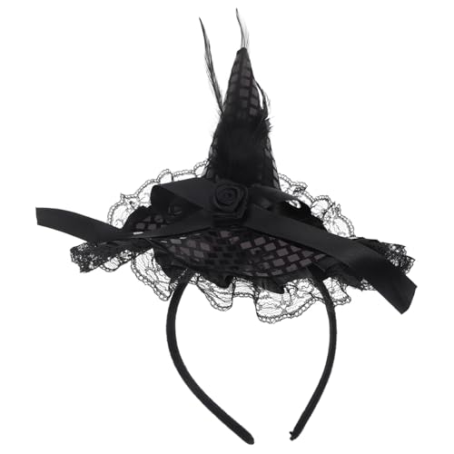 HEALEEP Halloween Hexenhut Haarband Haarschmuck für Damen Kopfaccessoire für Kostümpartys und Festivals für Rollenspiele und Fotografie Schwarz HEALEEP Halloween Hexenhut Haarband Haarschmuck für Damen Kopfaccessoire für Kostümpartys und Festivals für Rollenspiele und Fotografie Schwarz von HEALEEP