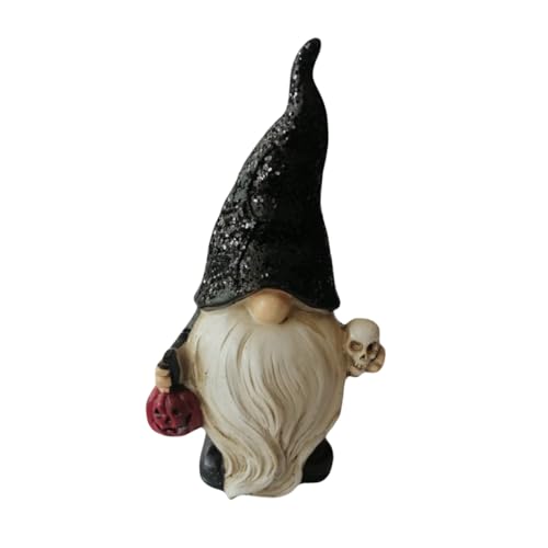 HEALEEP Halloween Resin GNOME Figurine Tischdekoration aus Harz mit Glatter Oberfläche Gesichtlose Puppe Dekoratives Deko Ornament für Wohnzimmer Büro Schlafzimmer und Fenster von HEALEEP