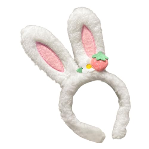HEALEEP Hasenohren Haarreif Weiß Plüsch Cartoon Bunny Ohren Haarband Cosplay Foto Requisite Party Kostüm Zubehör für Damen Mädchen von HEALEEP