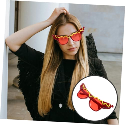 HEALEEP Lustige Hotdog Partybrille für Erwachsene und Einzigartige Festivalbrille ohne Gläser Cooler Foto Requisit Spaß für Karneval Geburtstagsfeiern und Themenpartys von HEALEEP