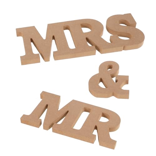 HEALEEP Mr Und Mrs Tischschild Aus Holz Hochzeitsdekoration Stabiler Tischaufsatz Für Hochzeit Valentinstag Und Festliche Anlässe Personalisierte Tischdeko von HEALEEP
