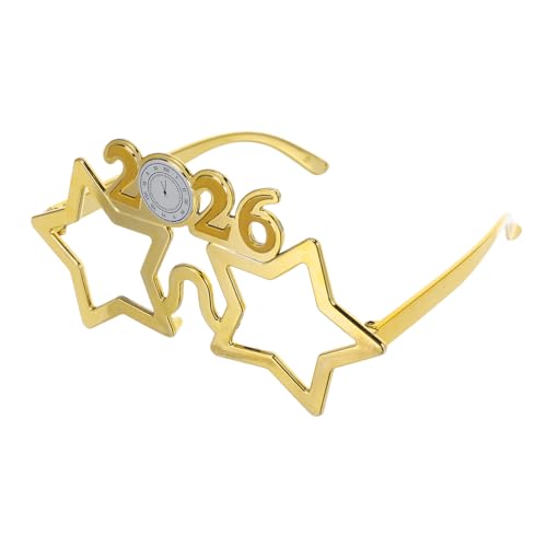 HEALEEP Partybrille Gold Zahlenform Festliche Silvester Brille Fotoaccessoire für Jahreswechsel Feier Spaß von HEALEEP
