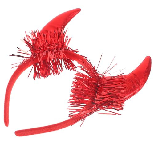 HEALEEP Rotes Teufelshorn Haarreif Halloween Kostüm Accessoire Damen Party Stirnband für Karneval Cosplay von HEALEEP