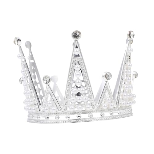 HEALEEP Silberne Perlenkrone Tortendeko Langlebige Legierung Cake Crown Decor für Geburtstag Hochzeit Party Multifunktional als Haarschmuck und Tischdeko HEALEEP Silberne Perlenkrone Tortendeko Langlebige Legierung Cake Crown Decor für Geburtstag Hochzeit Party Multifunktional als Haarschmuck und Tischdeko von HEALEEP
