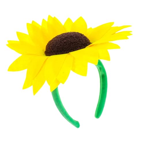 HEALEEP Sonnenblumen-Stirnband Cosplay-Stirnband stilvolle Haardekoration Blumenkopfschmuck Sonnenblumenkopf Sonnenblumenpartydekorationen Sonnenblumenköpfe Stoff Yellow von HEALEEP