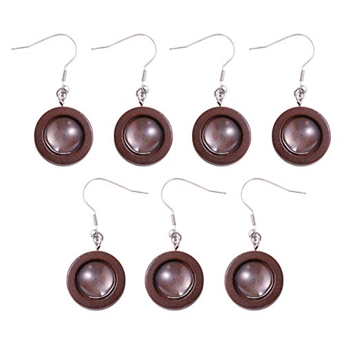 HEALLILY 10 Stück 12 mm Holz Ohrringe, Cabochon-Einstellungen, runde Ohrablagen, Lünette mit 10 Stück 12 mm Glas-Aufkleber, coffee, Größe 1 von HEALLILY