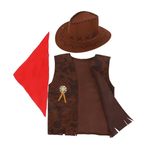 HEALLILY 1 Cowgirl-kostümset Für Mädchen: Mit Bandana-weste Und Hut – Western-kleidung Für Halloween-party-requisiten Und Wild-west-rollenspiele HEALLILY 1 Cowgirl-kostümset Für Mädchen: Mit Bandana-weste Und Hut – Western-kleidung Für Halloween-party-requisiten Und Wild-west-rollenspiele von HEALLILY