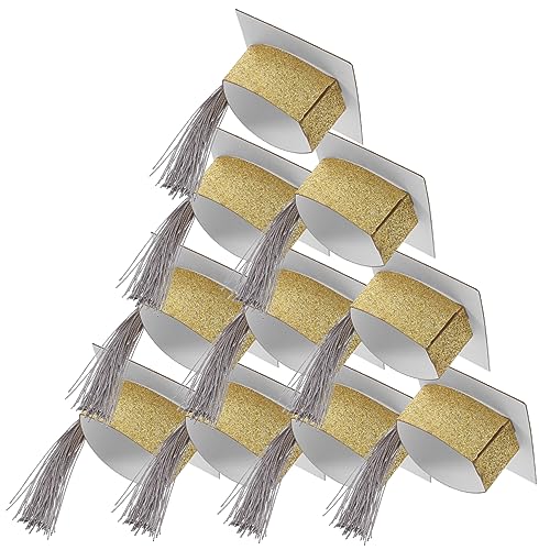 HEALLILY 10 Stück Mini-Abschlusskappen mit Quaste, Weinkelch-Dekorationen für Abschlussfeier, Partyzubehör, elegantes Doktorhut-Design für festliche Feiern von HEALLILY