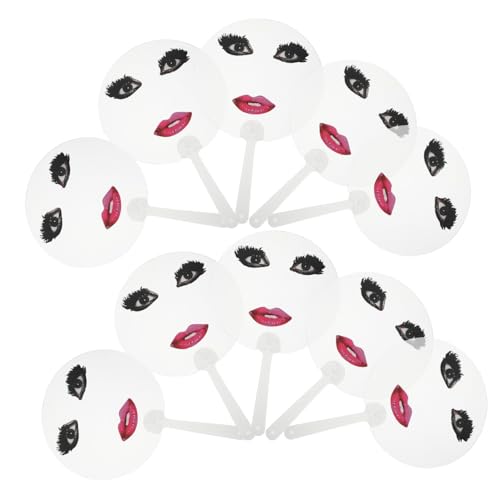 HEALLILY 10 Transparente, Runde Fächer: Mit Künstlerischem Lippenmuster, Lustiger Deko-fächer Für Diy-projekte, Party-zubehör Und Saisonale Dekorationen HEALLILY 10 Transparente, Runde Fächer: Mit Künstlerischem Lippenmuster, Lustiger Deko-fächer Für Diy-projekte, Party-zubehör Und Saisonale Dekorationen von HEALLILY