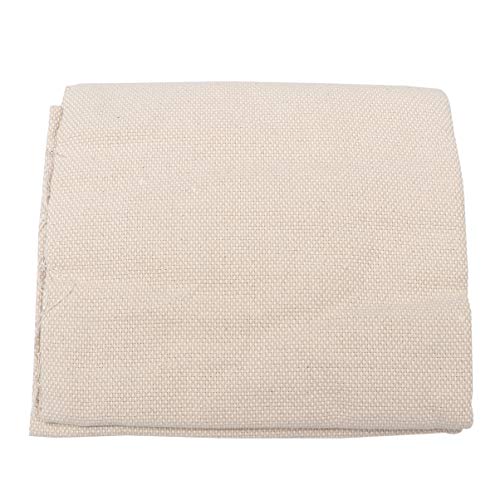 HEALLILY 135x100cm Punch Needle Stoff Baumwolle Kreuzstich Mönchstoff Stickerei Tuch Uni für DIY Basteln Nähen Handwerk Beige von HEALLILY