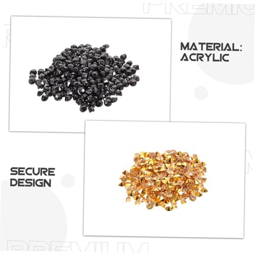 HEALLILY 2 Stück Acryl-Strasssteine, Tischstreu-Konfetti, Gold- und Schwarz, spitze Rückseite, Edelsteine für Hochzeit, Party, Dekorationen, Vasenfüller, Make-up-Box, Verzierungen von HEALLILY