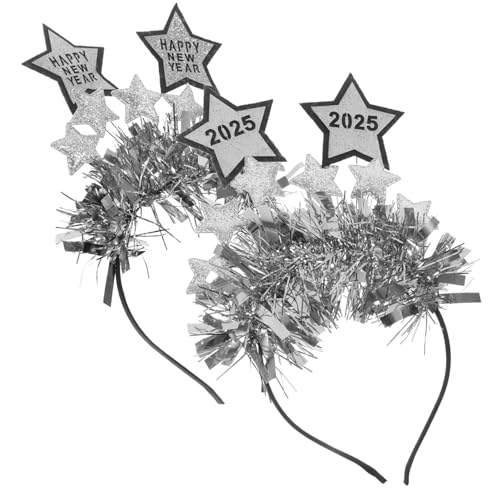 HEALLILY 2 Stück Neujahr Haarreif mit Glitzerstern Festliches Kopfschmuck für Damen Accessoires für Partys Fotorequisiten und Cosplay von HEALLILY