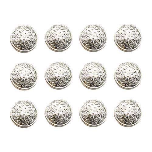 30 Stücke Vintage Antike Metall Blazer Knöpfe mit Schaft äntel Knöpfe Jacke Knöpfe Hemd Anzug Hose Knöpfe Runde Nähknöpfe für DIY Handwerk 18Mm (Silber) von HEALLILY