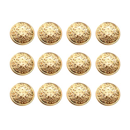 30 Stücke Vintage Antike Metall Blazer Knöpfe Mit Schaft für Mäntel, Jacken, Hemden, Anzüge, Hosen - Runde Nähknöpfe für DIY Handwerk 25Mm (Hellgolden) von HEALLILY