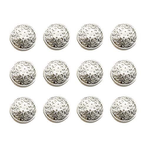 30 Stücke Vintage Antike Metall Blazer Knöpfe mit Schaft äntel Knöpfe Jacke Knöpfe Hemd Anzug Hose Knöpfe Runde Nähknöpfe für DIY Handwerk 25Mm (Silber) von HEALLILY