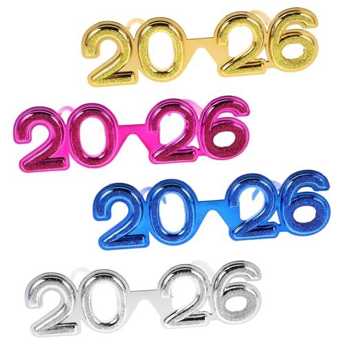 HEALLILY 4 Teilige Neujahrsbrillen 2026 Lustige Partybrillen Für Feiertagsfeiern – Leichte Und Bequeme Requisiten Für Silvesterfeiern HEALLILY 4 Teilige Neujahrsbrillen 2026 Lustige Partybrillen Für Feiertagsfeiern – Leichte Und Bequeme Requisiten Für Silvesterfeiern von HEALLILY
