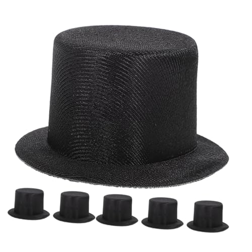 HEALLILY 6 Stück Miniatur Hüte für Schneemann Puppen Schwarze Diy Hüte Bastelmaterialien für Kreative Projekte Langlebig und Leicht für Dekoration und Accessoires von HEALLILY
