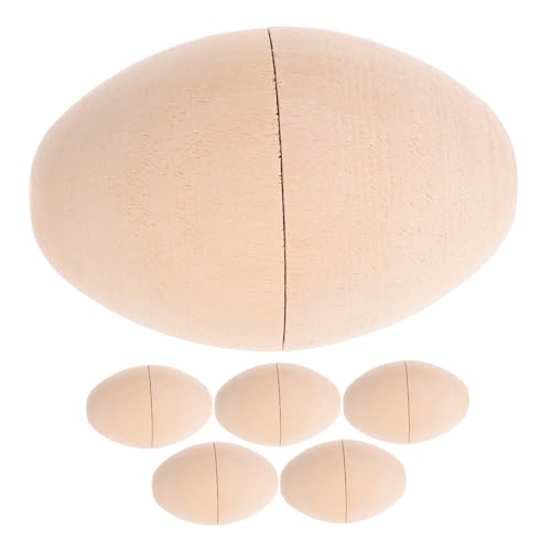 HEALLILY 6 Stück Unbemalte Holz Ostereier Hohl Eier für Diy Malen und Dekorieren für Ostergeschenke und Festliche Dekorationen HEALLILY 6 Stück Unbemalte Holz Ostereier Hohl Eier für Diy Malen und Dekorieren für Ostergeschenke und Festliche Dekorationen von HEALLILY