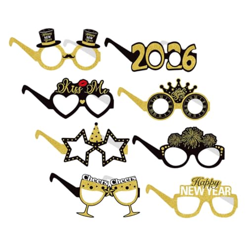 HEALLILY 8-teilige Partybrillen Zum Neujahr 2026 – Silvester-sonnenbrillen, Neuartige 2026-brillen, Foto-requisiten Für Maskeraden, Geburtstage, Verkleidungen, Partygeschenke HEALLILY 8-teilige Partybrillen Zum Neujahr 2026 – Silvester-sonnenbrillen, Neuartige 2026-brillen, Foto-requisiten Für Maskeraden, Geburtstage, Verkleidungen, Partygeschenke von HEALLILY