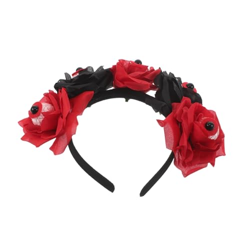HEALLILY Blutender Augapfel Halloween Stirnband Leichter Haarreifen mit realistischen Rosen für Geisterhauspartys und Karneval Kostüm Zubehör von HEALLILY