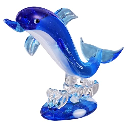 HEALLILY Glasdelfin-Figuren, Tierskulptur, Briefbeschwerer, blaues Glas, geblasenes Meer, Tierfigur, Tischdekoration, dekoratives Schaustück, Tafelaufsatz HEALLILY Glasdelfin-Figuren, Tierskulptur, Briefbeschwerer, blaues Glas, geblasenes Meer, Tierfigur, Tischdekoration, dekoratives Schaustück, Tafelaufsatz von HEALLILY
