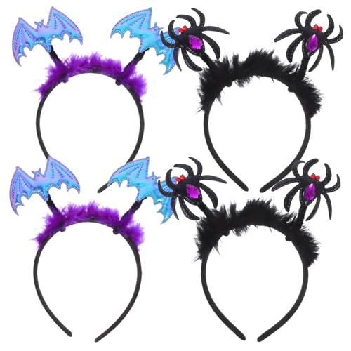 HEALLILY Halloween-Haarbänder mit Plüsch-Spinnen- und Fledermaus-Design, leicht und flexibel, Haar-Accessoires für bequemes Tragen die ganze Nacht, passend für Erwachsene, gruselige von HEALLILY