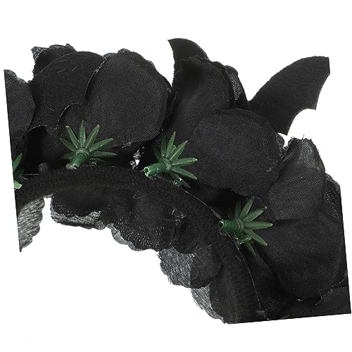 HEALLILY Halloween-Haarbänder mit schwarzem Fledermaus- und Rosenblumen-Design, Halloween-Haarbänder für Erwachsene, Party, Cosplay, Zubehör und Foto-Requisiten, 2 Stück von HEALLILY