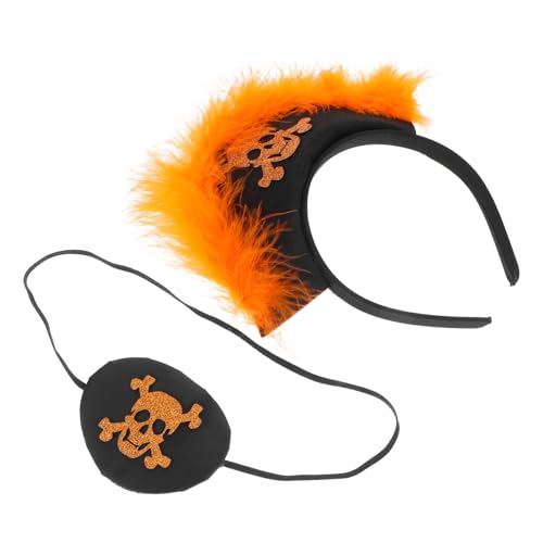 HEALLILY Halloween Piratenkostüm Piraten Haarreif mit und Augenklappe Leichte Kopfzierde für Fasching Geburtstag Maskerade und Rollenspiel von HEALLILY