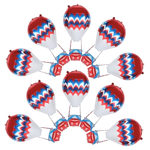 HEALLILY Heißluftballonballons aus Aluminiumfolie, für Geburtstag, Hochzeit, Party, Dekoration, Innen- und Außenbereich, festliche Foto-Requisiten, 10 Stück von HEALLILY