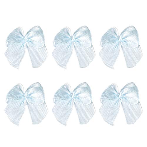 HEALLILY Kleine Schleifen, 100 Stück, Mini-Schleifen, Satin, Nähen, Scrapbooking, Hochzeit, Basteln, Haar-Accessoires, DIY-Handwerk, Applikationen, himmelblau von HEALLILY