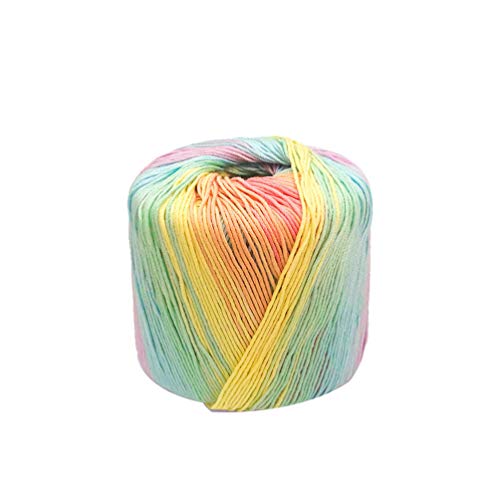 HEALLILY Makramee Garn Natürliche Baumwolle Seil Schnur für DIY Handwerk Basteln Handgemachte Pflanze Aufhänger Kleiderbügel Wandbehang 133M 1 Rolle (Leichter Regenbogen) von HEALLILY