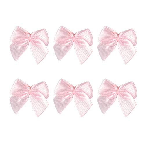 HEALLILY Mini-Schleifen, Satin, zum Nähen, Scrapbooking, Hochzeit, Bastelarbeiten, Haar-Accessoires, zum Basteln, Applikationen, Pink, 100 Stück von HEALLILY