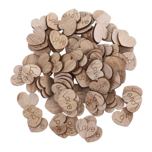 HEALLILY Rustikale Herz-Konfetti aus Holz, aufwendig geschnitzt, Tischdekoration für Hochzeiten, Duschen, Vintage-Blumen-Party-Dekoration, 100 Stück von HEALLILY