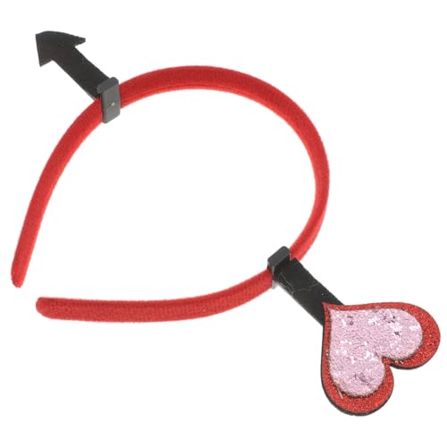 HEALLILY Valentinstag Herz Stirnband Elastische Liebe Herz Haarreifen für Frauen und Roter Amor Kostüm Zubehör für Hochzeit Einzelparty Foto Requisiten mit einzigartigem romantischen Design von HEALLILY