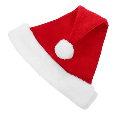 HEALLILY Verdickte Pleuche Weihnachtsmütze, Unisex, weiche Weihnachtsmann-Kopfbedeckung für Feiertagsfeiern, festliche Bühnenauftritte und saisonale Versammlungen, bequemer festlicher Look von HEALLILY