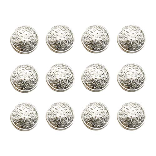 HEALLILY Vintage Antik Metall Blazer Knöpfe mit Schaft - Runde Knöpfe für Mäntel, Jacken, Hemden, Anzüge, Hosen - 30 Stück - 23 mm (Silber) von HEALLILY