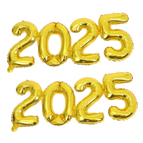 HEALLILY Zahlenballons aus Goldfolie, verbunden für Jahre, Party-Dekorationen, wiederverwendbar, für Abschlussfeier, Jahrestag, Hochzeit, Geburtstag, Hintergrund, 2 Stück von HEALLILY
