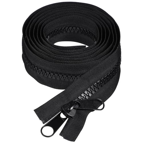 HEALLILY Zwei-Wege-Seitenreißverschluss mit Rückhalteende für Schlafsack, Zelt, Türvorhang 200 cm (schwarz) von HEALLILY