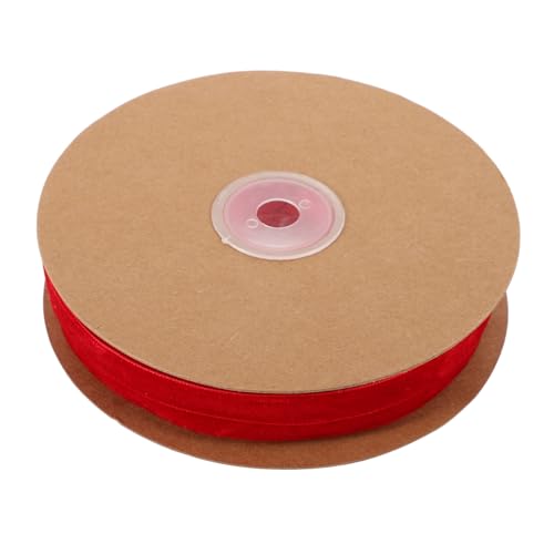 HEALSOPTHY 1 Rolle Beflockungsband bastelideen bastelmaterial hochzeitsdekoration Gardinenband geschenkverpackung Textilband wohnaccessoires Bänder für Handwerk rotes Band Wickelband Nylon von HEALSOPTHY