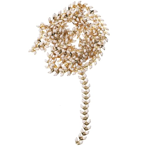 HEALSOPTHY 1 Rolle Diy Kupferkette mit Bunten Blättern Verblassen Vielseitig Einsetzbar für Armbänder Einfach Zuschneidbar für Schmuckherstellung und Dekoration von HEALSOPTHY