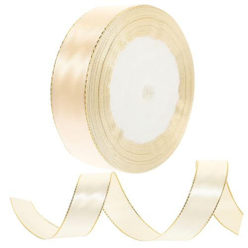 HEALSOPTHY 1 Rolle Goldrand Geschenkband Dekoratives Band für Diy Geschenkverpackungen Kunsthandwerk Heimdekoration Leicht und Langlebig Hochwertigem für Feiern und Projekte HEALSOPTHY 1 Rolle Goldrand Geschenkband Dekoratives Band für Diy Geschenkverpackungen Kunsthandwerk Heimdekoration Leicht und Langlebig Hochwertigem für Feiern und Projekte von HEALSOPTHY