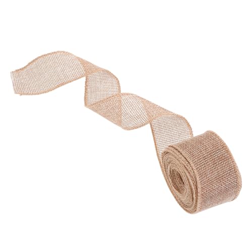 HEALSOPTHY 1 Rolle Jute Look Dekoband mit Drahtkante Weihnachtsband für DIY Bastelprojekte Geschenkbänder Blumensträuße und Festtagsdekoration Yards pro Rolle von HEALSOPTHY