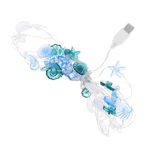 HEALSOPTHY 1 Saite Lichterkette USB mit Muscheln Seesternen LED Ocean Dekoration für Innenräume für Partys Hochzeiten Festliche Anlässe für Zuhause und Garten von HEALSOPTHY