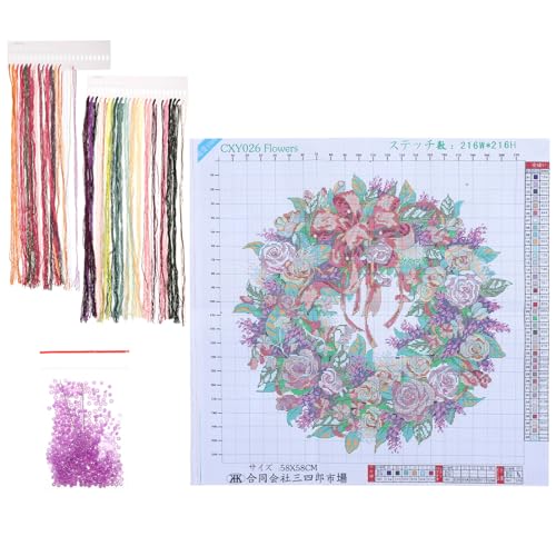HEALSOPTHY 1 Satz Blumenmuster Stickset für Anfänger Diy Handstickerei Kit mit Hochwertigem und Präzisen Anleitungen zur Dekoration von Wohnräumen für Bastelideen von HEALSOPTHY