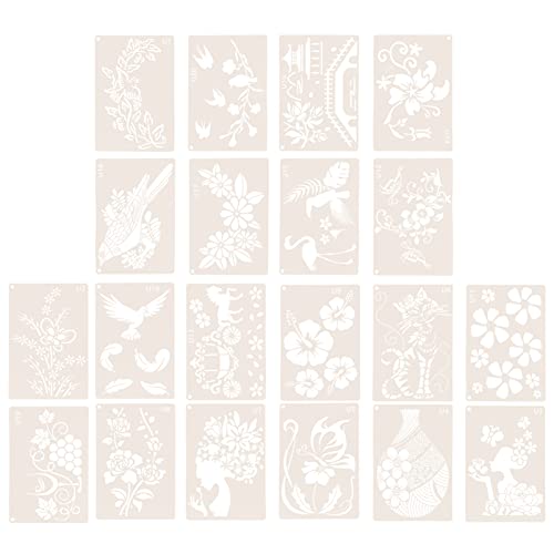 HEALSOPTHY 1 Satz Diy Malschablonen Wiederverwendbare Zeichenschablonen für Malvorlagen mit Blumenmotiven für Kunstprojekte und Bastelarbeiten Zuhause von HEALSOPTHY