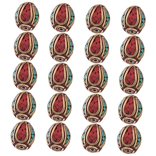 HEALSOPTHY 1 Satz Handgemachte Buddha Perlen Messing Mit Loch Für Schmuckherstellung Nepalese Spacer Beads Für Diy Arbeiten Und Kreative Projekte 20 Stück von HEALSOPTHY