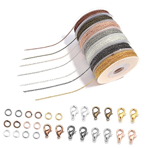 HEALSOPTHY 1 Satz Kette mit Karabinerverschlüssen Ringen für Diy Armbänder und Farben für Basteln von HEALSOPTHY